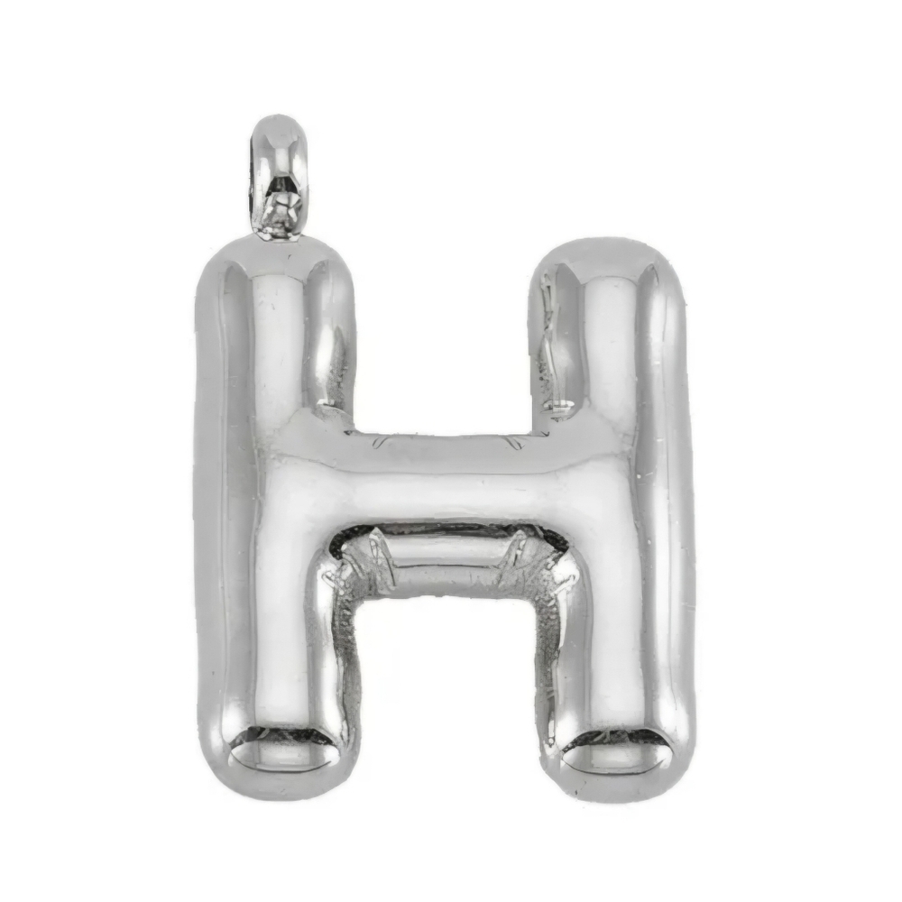 H Initial Charm Stainless Steel